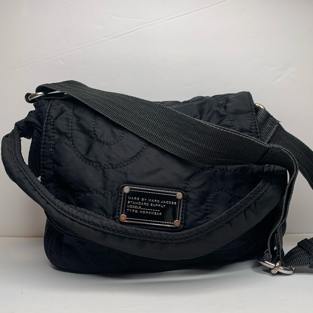 Marc By Marc Jacobs Signature Quilted Flap Over Black Nylon Crossbody purse bag - Picture 12 of 16